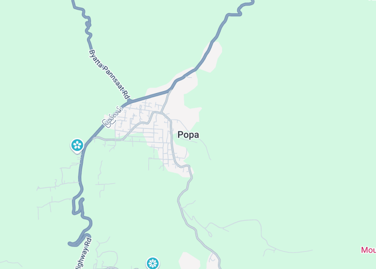 Map of Popa, Myanmar