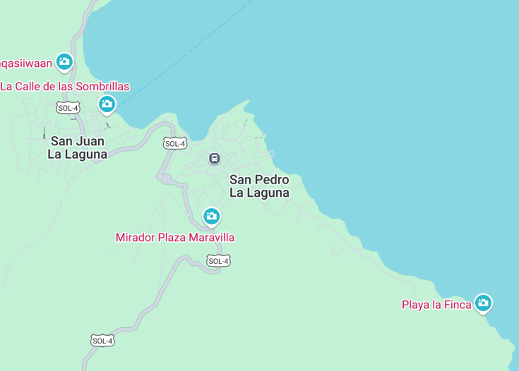 Map of San Pedro La Laguna, Guatemala
