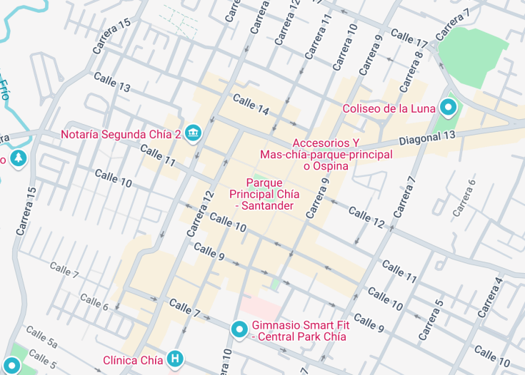 Map of Santander de Chía Park, Colombia