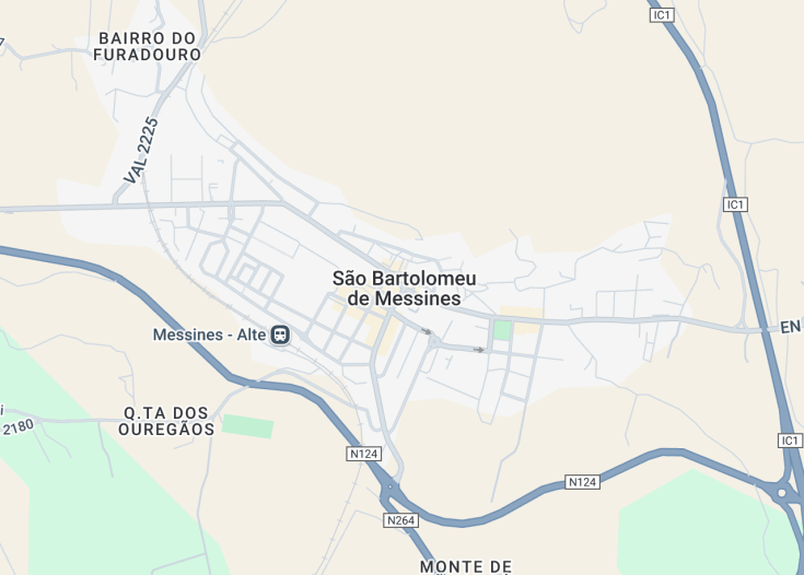 Map of São Bartolomeu de Messines, Portugal