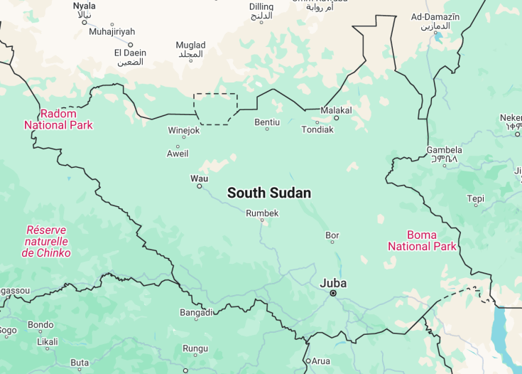 Map of South Sudan, 