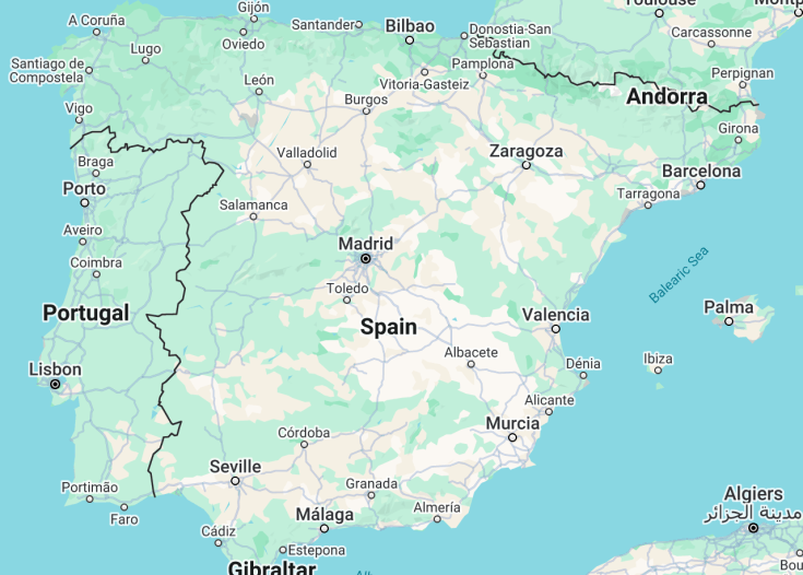 Map of Spain, 