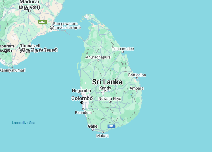 Map of Sri Lanka, 