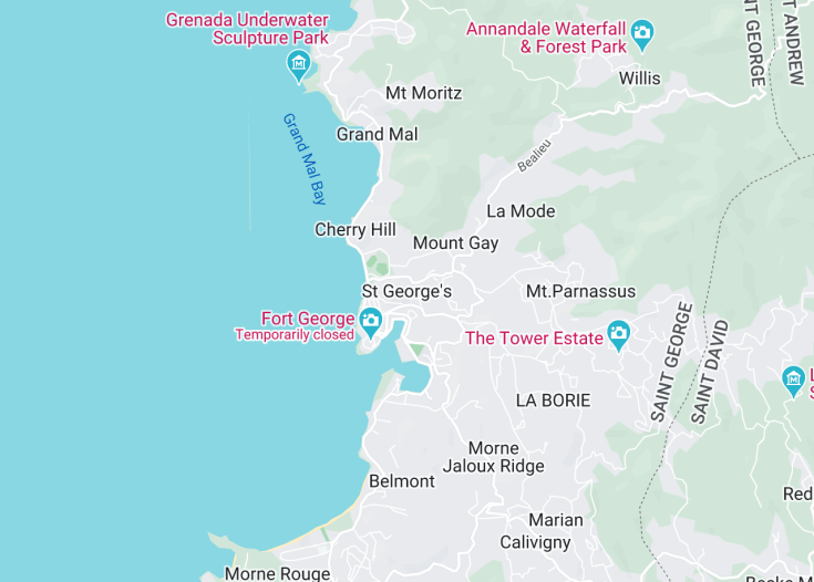 Map of St. George’s, Grenada