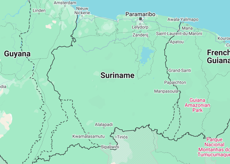 Map of Suriname, 