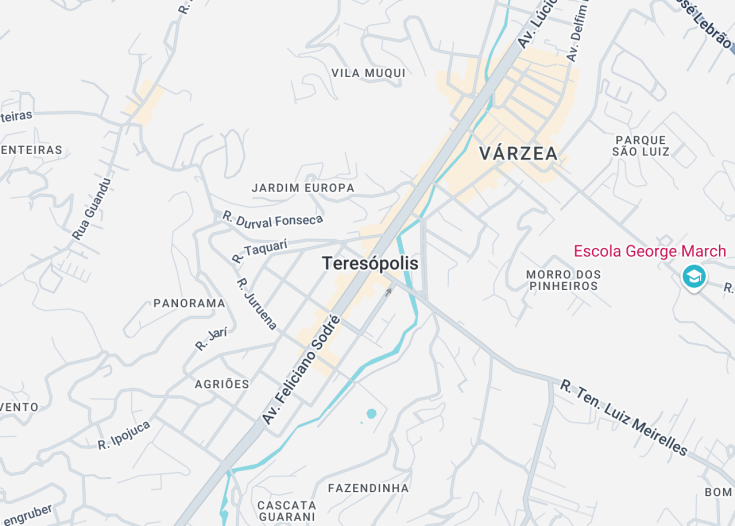 Map of Teresopolis, Brazil