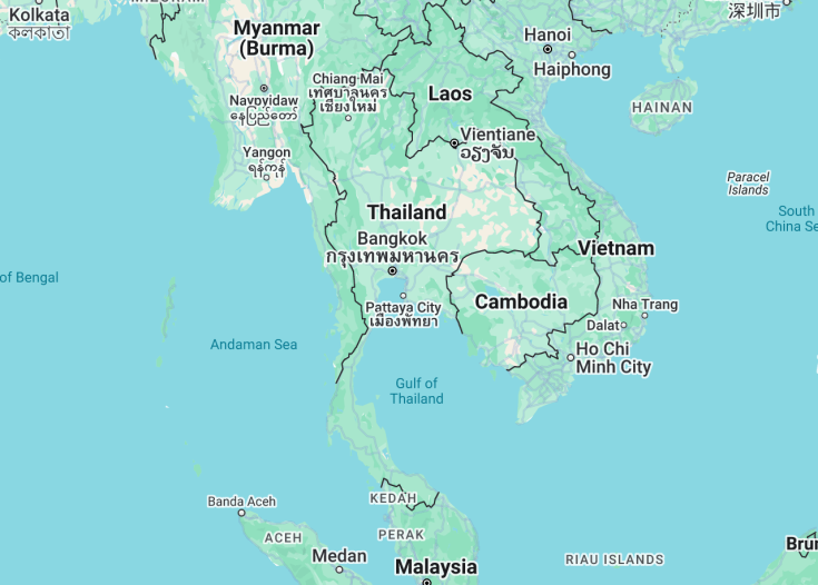 Map of Thailand, 