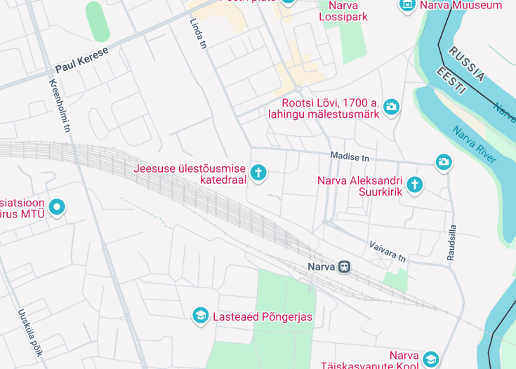 Map of The Jesus Resurrection Cathedral, Narva