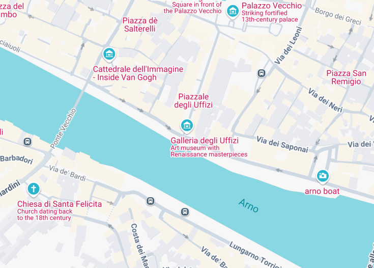 Map of Uffizi Gallery, Florence