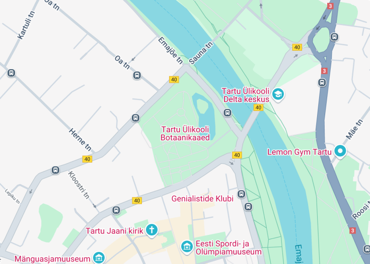 Map of University of Tartu Botanical Garden, Tartu