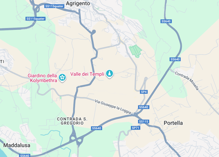 Map of Valle dei Templi, Agrigento