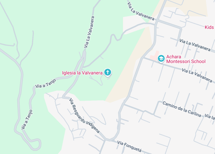Map of Valvanera Chapel, Colombia