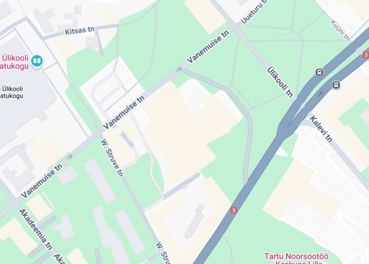 Map of Vanemuise suur maja (Vanemuine Theatre), Tartu