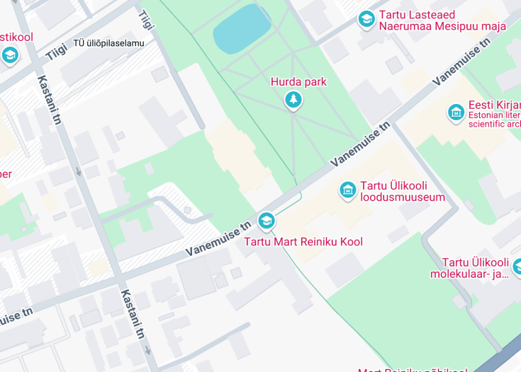 Map of Vanemuise väike maja (Vanemuine Theatre), Tartu