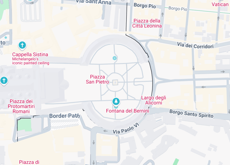 Map of Vatican obelisk at St. Peter’s Square, Rome
