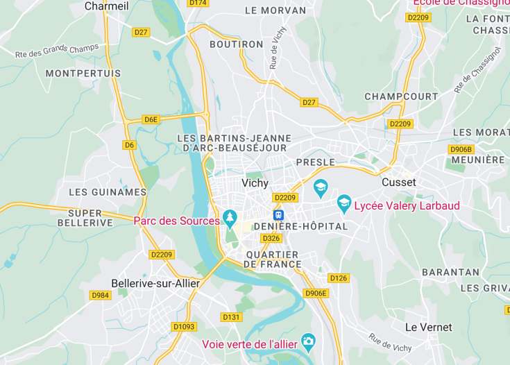 Map of Vichy, France
