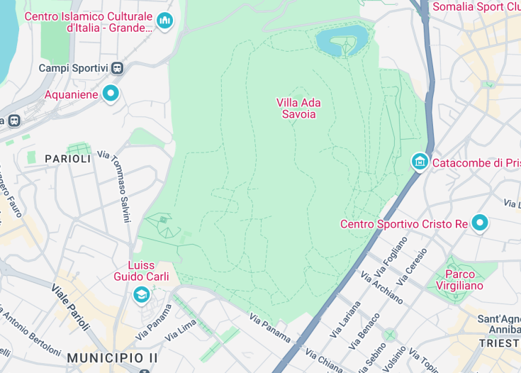 Map of Villa Ada Savoia Bunker, Rome