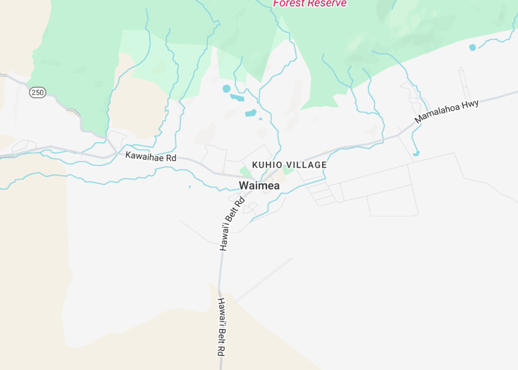 Map of Waimea, Hawaii (USA)